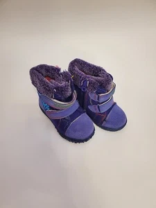 Girl's ‘Leopard' Wool Shearling Purple Winter Boot Valenki Sz 9 US / 25 EU NWOB - Picture 1 of 8