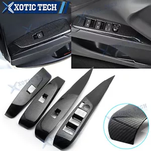 Carbon Fiber Look Interior Window Lift Button Frame Trims for Toyota Camry 2018+ - Picture 1 of 12