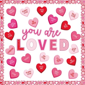 82Pcs Valentine's Day Conversation Heart Bulletin Board Set Love Heart Cutout... - Picture 1 of 7