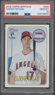 2018 Topps Heritage #600 Shohei Ohtani RC Rookie Gem Mint PSA 10 - Image 1 of 2