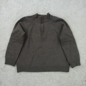 Ted Baker Jumper Mens XS Small Brown Wool Half Zip Smart Casual Minimalist - Picture 1 of 12