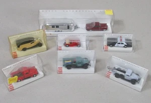 New Busch Automodelle HO 1:87 Cars Lot of 7 Trailer Buick Police Truck Wagon - Picture 1 of 10