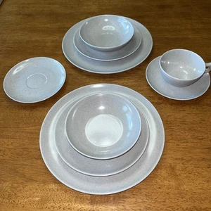 Juego de 9 Piezas Vintage Brancell Melmac Gris Flyte Cuencos Platos Melamina MCM - Imagen 1 de 12