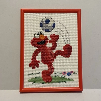 Vintage Elmo Needlepoint Framed Janlynn Stitch Kit 1997 6x8 Sesame Street - Image 1 of 4