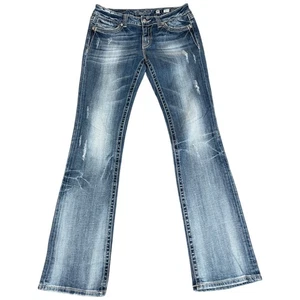 Miss Me Jeans Size 30x33 JP5109-4 Boot Distressed Cowgirl Western Whiskered Y2K - Picture 1 of 4