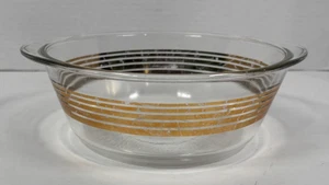 Cazuela vintage MCM Atomic Inland Glass rayas doradas - Imagen 1 de 4