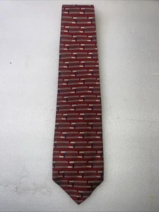 Corbata Robert Talbott Best Of Class Nordstrom Geométrica Roja Seda Tejida EE. UU. Hombres - Imagen 1 de 5