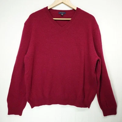Suéter Club Room Para Hombres XL Rojo Lana de Cordero Cuello en V Pullover Tejido Sólido Informal Invierno Foto 1 de 4
