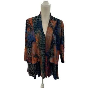 Cárdigan ligero ALI MILES texturizado frente abierto Topper para mujer grande P nuevo sin etiquetas - Imagen 1 de 9