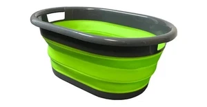 Collapsible Laundry Basket Space Saving 27L Carrying  Capacity Compact Storage - Picture 1 of 3