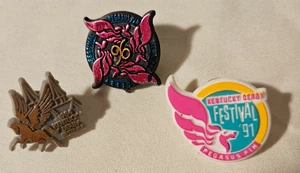 Kentucky Derby Festival Pegasus Pins With Backs 1984 1991 1996 Lot of 3 - Picture 1 of 5