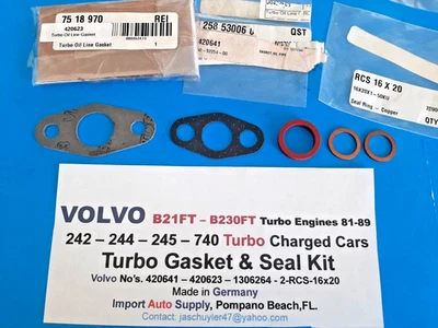 Volvo B21FT - B230FT Motor 242, 244, 245, 740 81-89 Turbo Junta y Kit de Sellos Foto 1 de 2