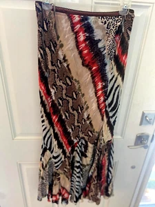 Rouge Maxi Pull On Flare Bottom Long Skirt with Animal Print M NWOT - Picture 1 of 3