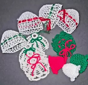 Vintage uncinetto Natale Decorazione da Appendere a Parete Jingle Bells Ornamenti Fatti a Mano - Foto 1 di 5