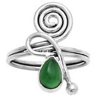 Spiral - Natural Green Onyx 925 Sterling Silver Ring s.8 Jewelry R-1556