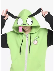nuova giacca felpa con cappuccio Invader Zim GIR cosplay S M L XL XXL licenza ufficiale - Foto 1 di 11