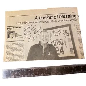 Larry Pursiful Signed Autograph Newspaper Article '62 Kentucky Basketball Player - Picture 1 of 1