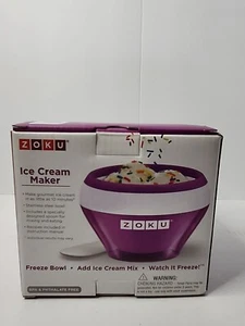 Zoku Stainless Steel Ice Cream Maker In Purple. Williams Sonoma New In Box - Picture 1 of 6