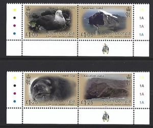 Du Sud Géorgie 2023 Îles, Faune, Set 4 Marginals En Paires non Montés Menthe - Picture 1 of 1