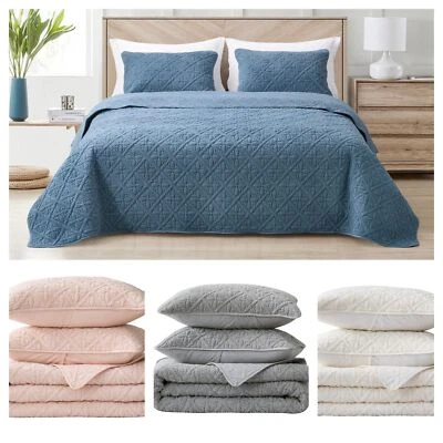 Chezmoi Collection Bethany 3pcs Floral Quilted Sherpa Blanket Coverlet Quilt Set - Image 1 of 4