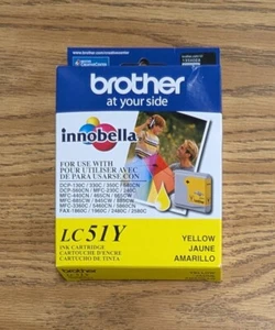 Original Brother LC51Y Tintenpatrone Gelb Versiegelt Neu Ablaufdatum 07/2022 (C) - Bild 1 von 2