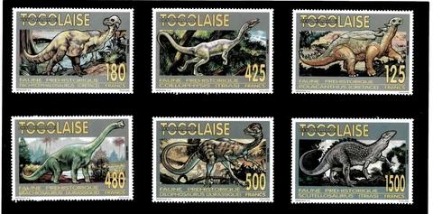 Togo 1994 - Dinosaurs, Prehistoric Fauna - Set of 6 - 1628-33 - MNH Cover