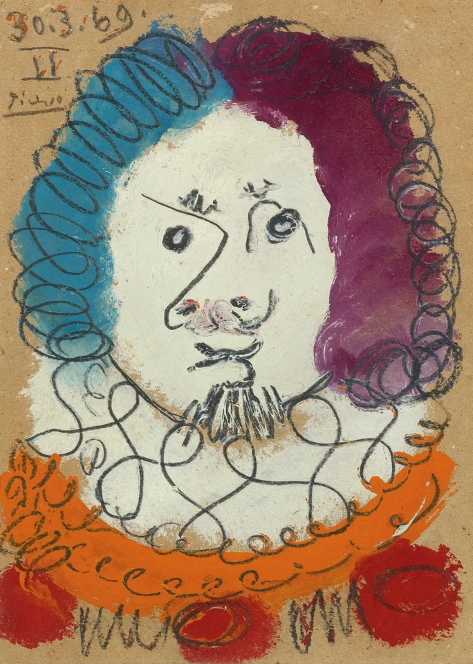 PABLO PICASSO Painting Fine Art Poster or Rolled Canvas Print "TÊTE D'HOMME" - Image 1 of 1