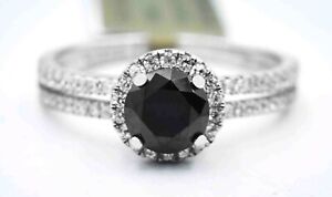 GENUINE BLACK ONYX & WHITE SAPPHIRE RING .925 Sterling Silver - NEW WITH TAG