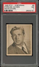 1948 R701-9 Bowman Movie Stars #9 Sterling Hayden PSA 7