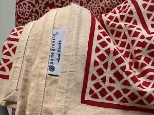 NWOT POMEGRANATE 100% Cotton Hand Blocked Tablecloth 60"x90" - Picture 1 of 5