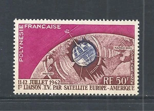 FRENCH POLYNESIA SCOTT C29 MLH VF - 1962 50fr MULTI-COLOR AIRMAIL ISSUE  - Picture 1 of 2