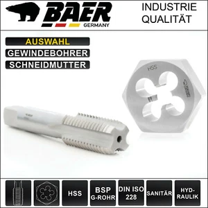 BAER Gewindeschneider Bohrer G Rohrgewinde G1/8 G1/4 G3/8 G1/2 G 3/4 G1 Zoll usw - Bild 1 von 53
