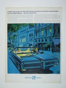 1968 Pontiac Grand Prix Wide Track Luxury Car Advertisement Print Cityscape - Picture 1 of 2