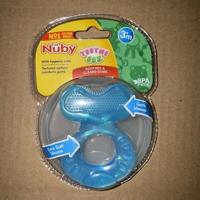 Nuby Silicone Teethe-Eez Teether with Bristles & Hygienic Case 3M+ - Image 1 of 2