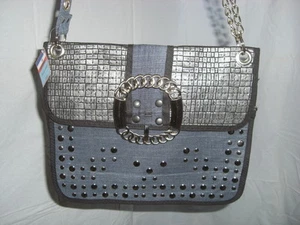 Umhängetasche, Handtasche, Jeanstasche, Nietentasche - Bild 1 von 8