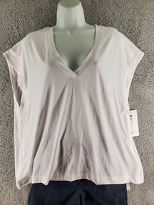 Athleta Shirt Womens XL White Athletic Open Slit Back Modal Blend Workout Gym - Picture 1 of 20