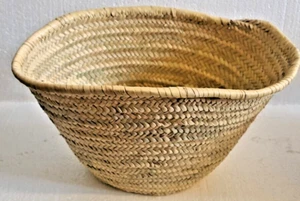 Palm Fibre Wicker Beach Shopping Waste Paper Basket Bin Free Post H26 x W44cm - Picture 1 of 1