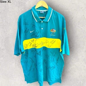 SYDNEY 2000 OLYMPIC GAMES NIKE TEAM AUSTRALIA SIGNED POLO SHIRT Size XL - Picture 1 of 7