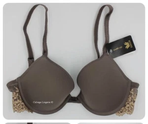 NWT WACOAL 858191 Embrace Lace" Push-Up Plunge T-Shirt Bra Taupe Brown (296) 32D - Picture 1 of 7