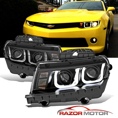 [CCFL U Style Tube] 2014 2015 For Chevy Camaro Projector Black Headlights Pair Foto 1 de 4