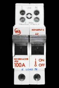 M2 100 AMP DOUBLE POLE MAIN SWITCH DISCONNECTOR M2100H AC22B - Picture 1 of 6