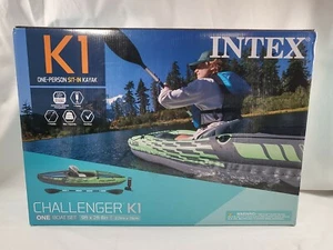 Juego de kayak inflable para una sola persona Intex Challenger K1 y kit de accesorios con bomba - Imagen 1 de 5