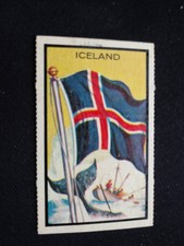 1963 Topps Flags Midgee Card # 39 Iceland (EX)
