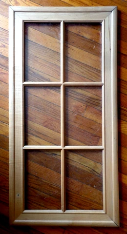 Vintage Wood Framed Window with Glass Cover