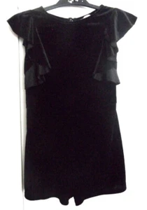 BLACK VELVET PARTY JUMPSUIT( TOP & SHORTS ONE PIECE) FOR GIRLS 7/8 YRS - Picture 1 of 5