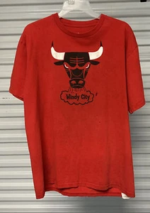 Men's Majestic NBA WINDY CITY Chicago Bulls Scottie Pippen #33 T-Shirt Size L - Picture 1 of 16