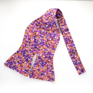 Self Tie bow tie adult mens purple Floral Petals Confetti Artsy Unique Handmade - Picture 1 of 4
