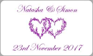 Wedding Favour Stickers Personalised Favour Box Bag Labels Various Colour Codes - Picture 1 of 12