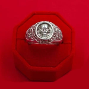 Amulet Ring Silver Talisman LP Mhun Wat Banjan Temple With Box Thai Buddha - Picture 1 of 6