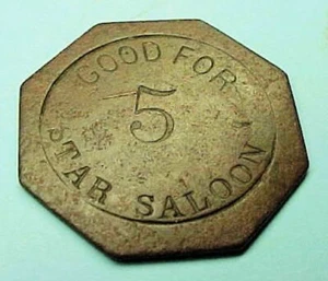 TEXAS SALOON TOKEN. GILMER TEXAS. STAR SALOON SEE DESCRIPTION AND PICTURES - Picture 1 of 4